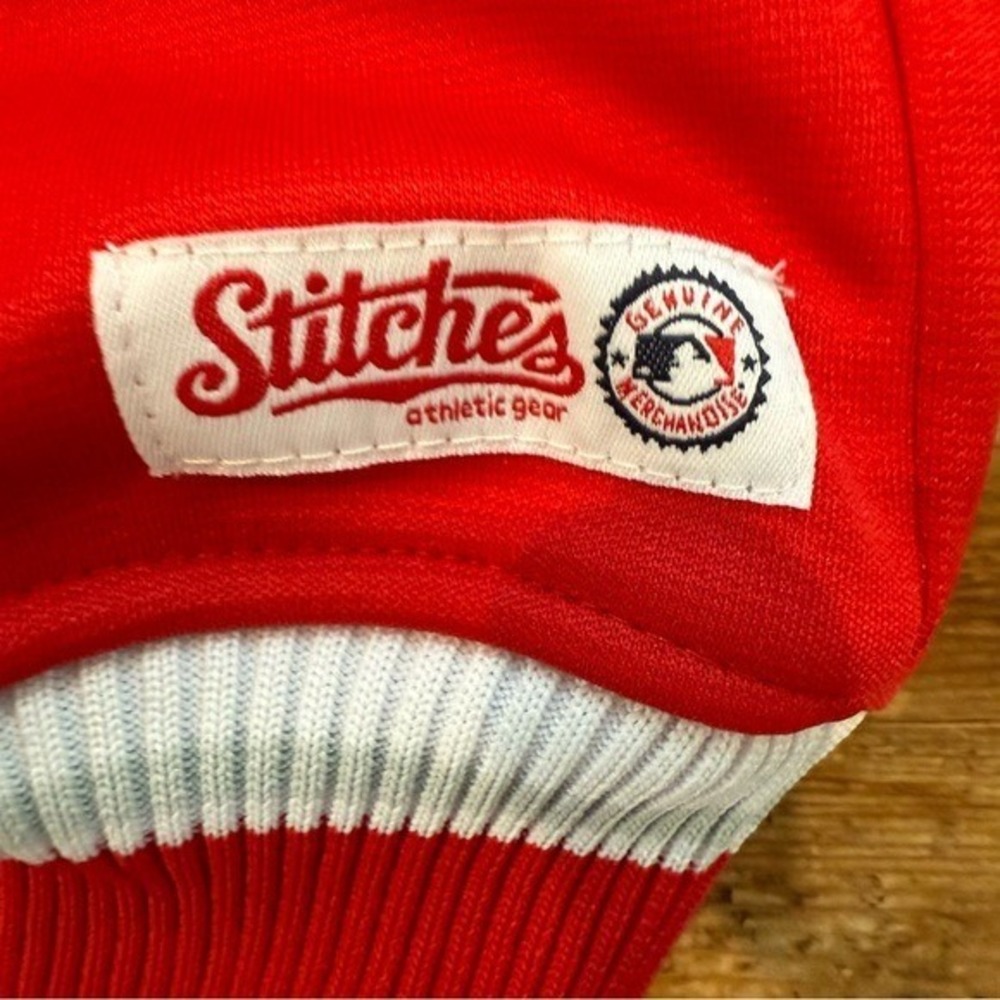 Stitches MLB NY Yankees Full Zip Track Jacket Red Unisex Women's L Men's S EUC - Picture 6 of 14